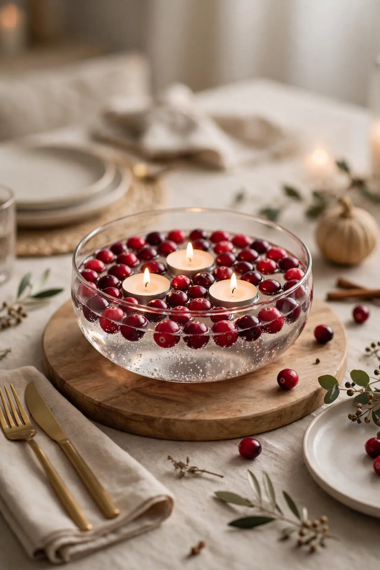 Cranberry Candle Glow