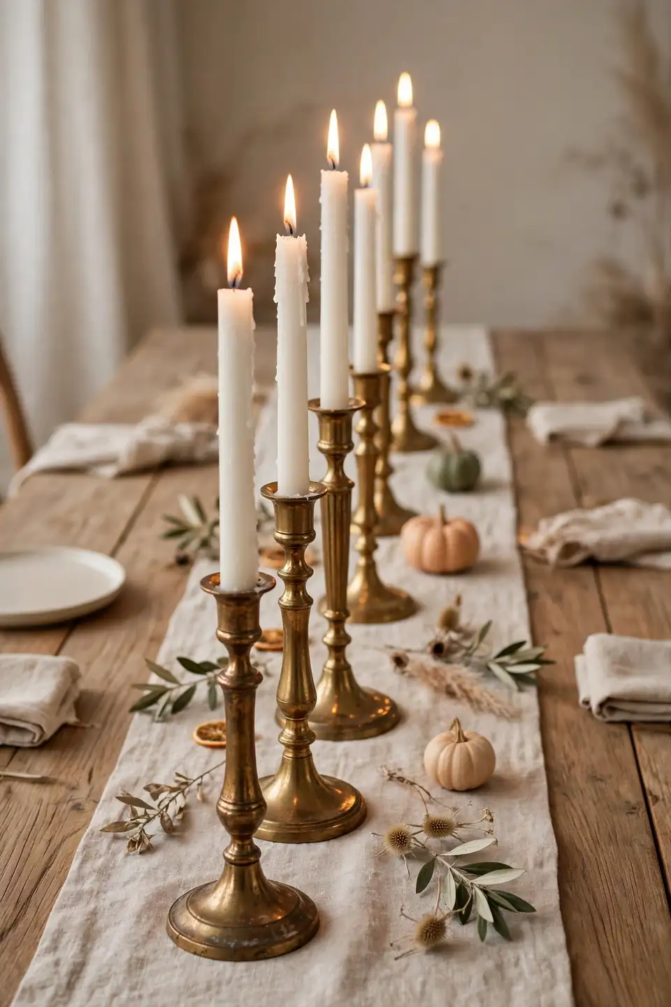 Brass Candlestick Rows