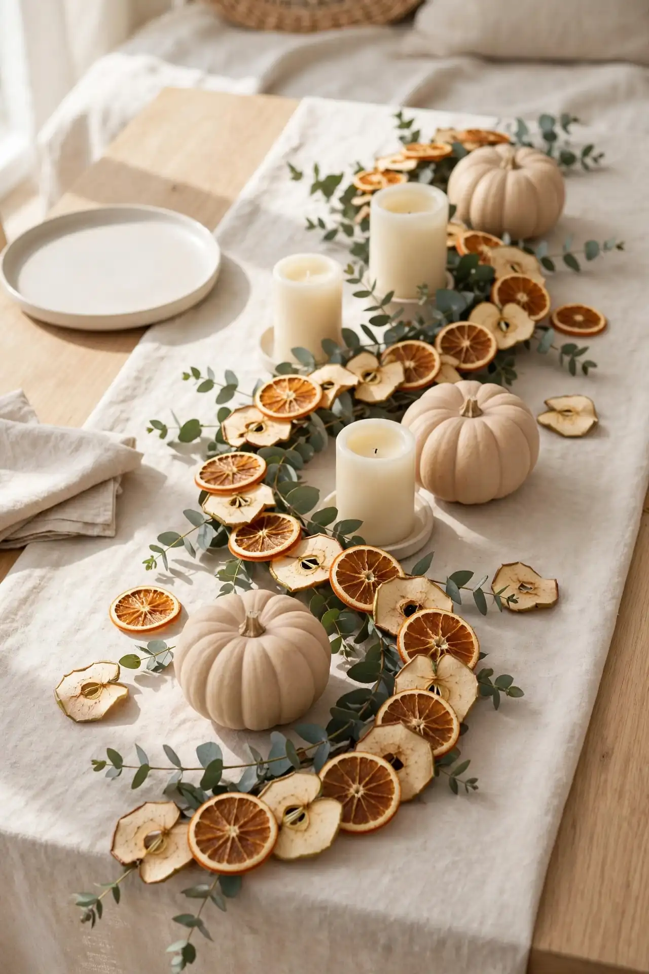 Dried Citrus Garland for thanksgiving table decor ideas with natural elements