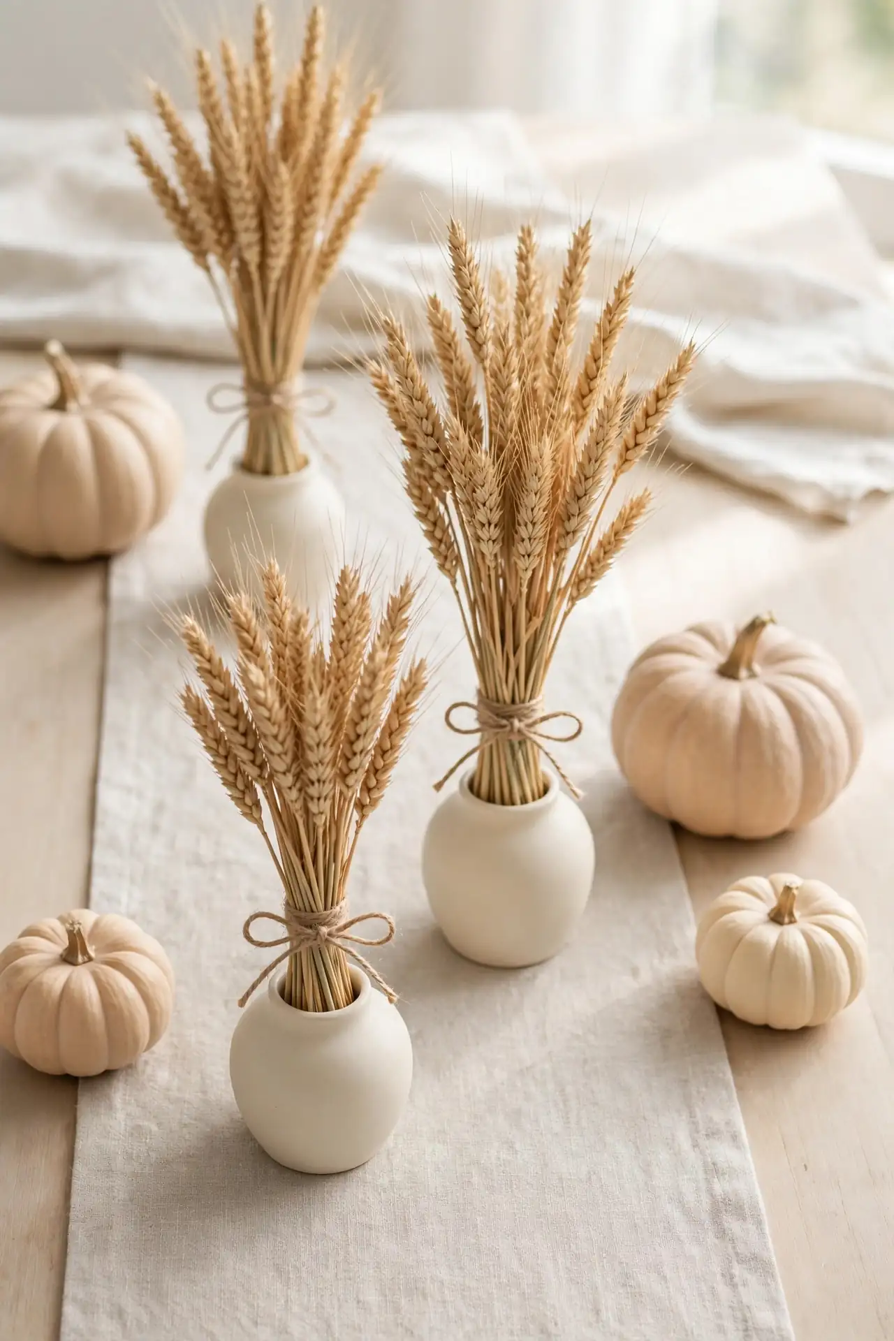Dried Wheat Bundles for thanksgiving table decor ideas with natural elements