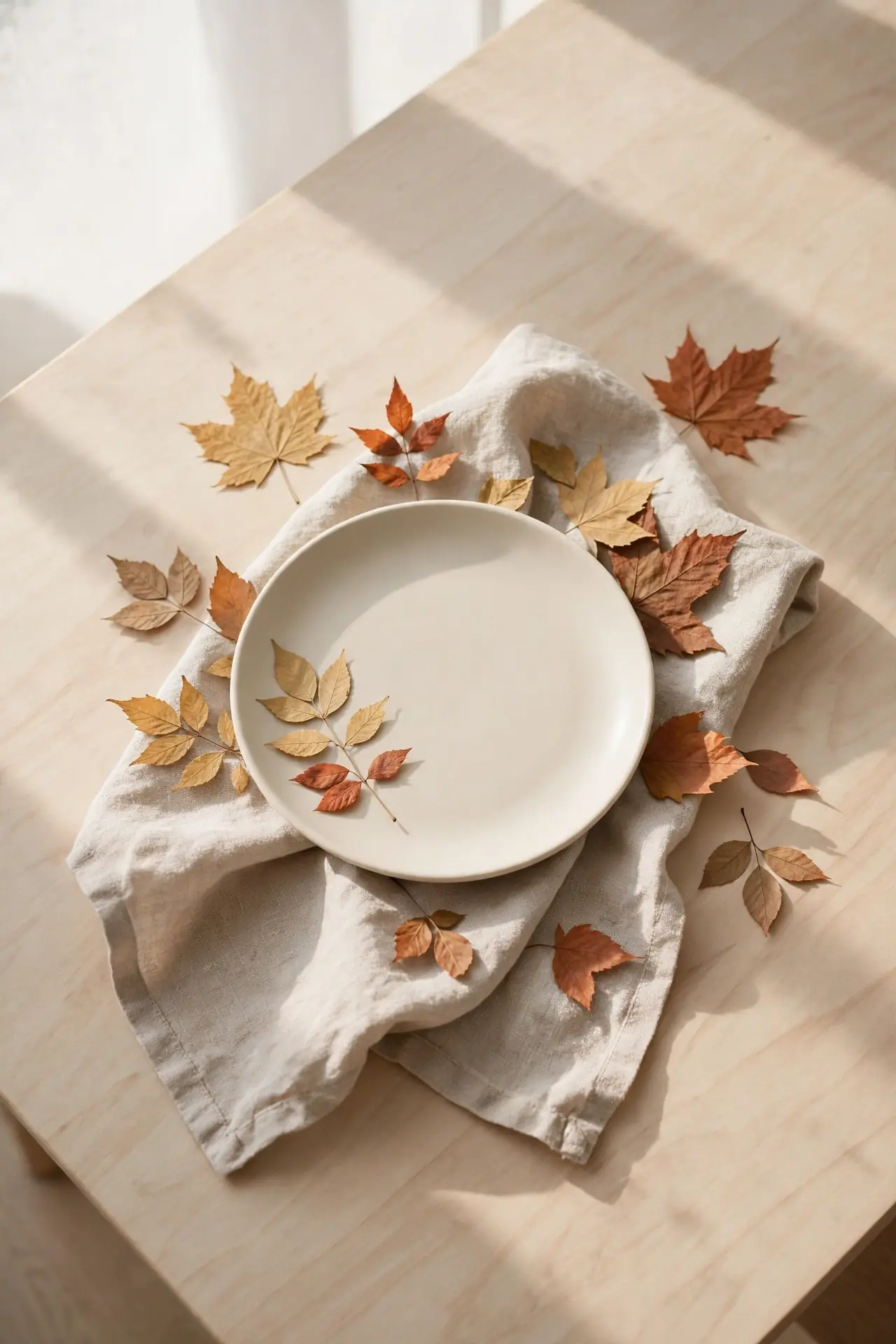 Fallen Leaf Scatter for thanksgiving table decor ideas with natural elements