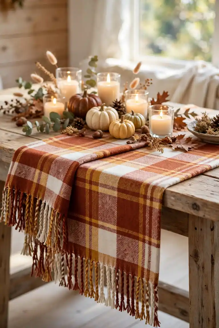 Plaid Throw Runner