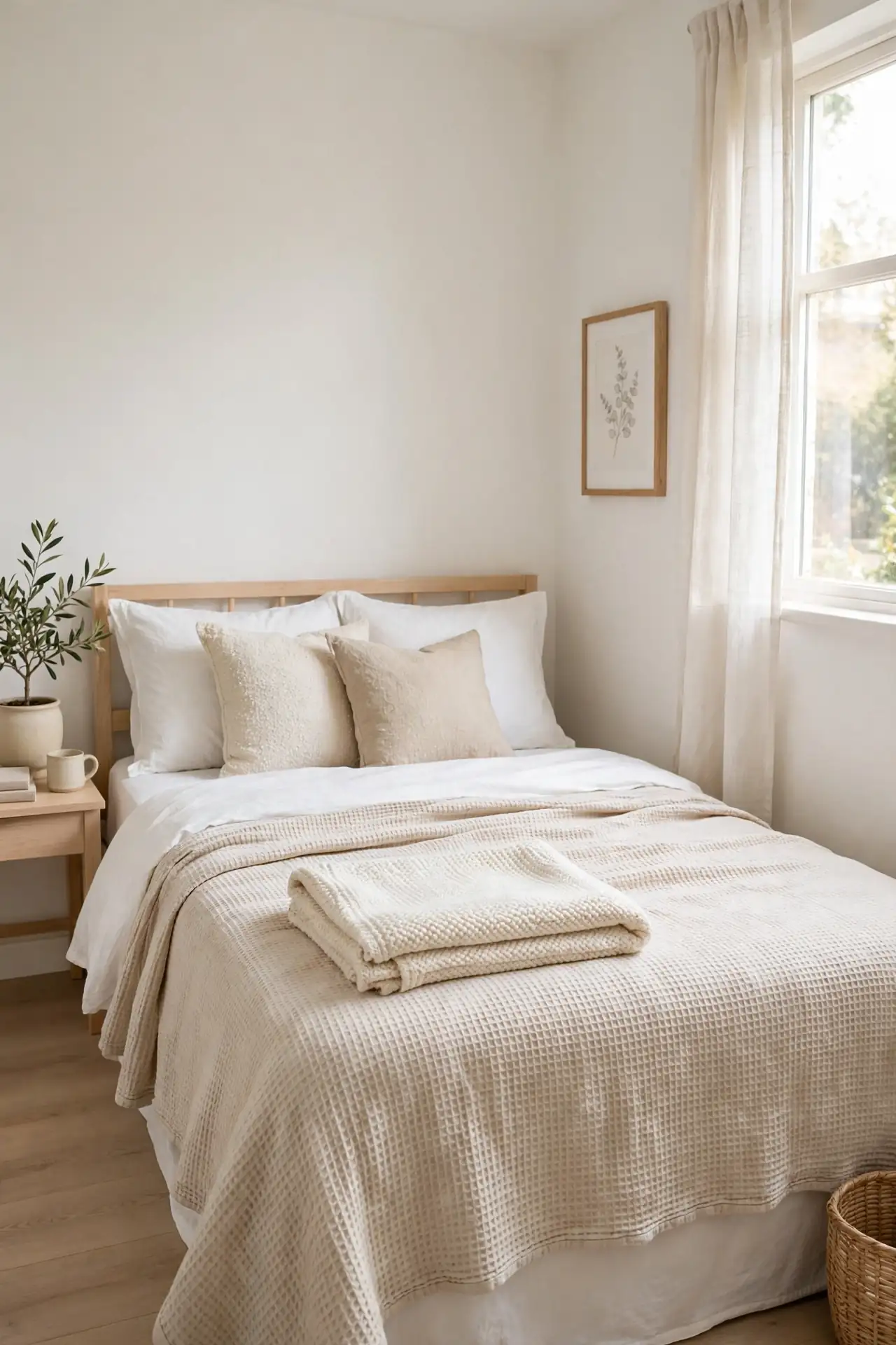 Textile Layering for tiny bedroom ideas with queen bed