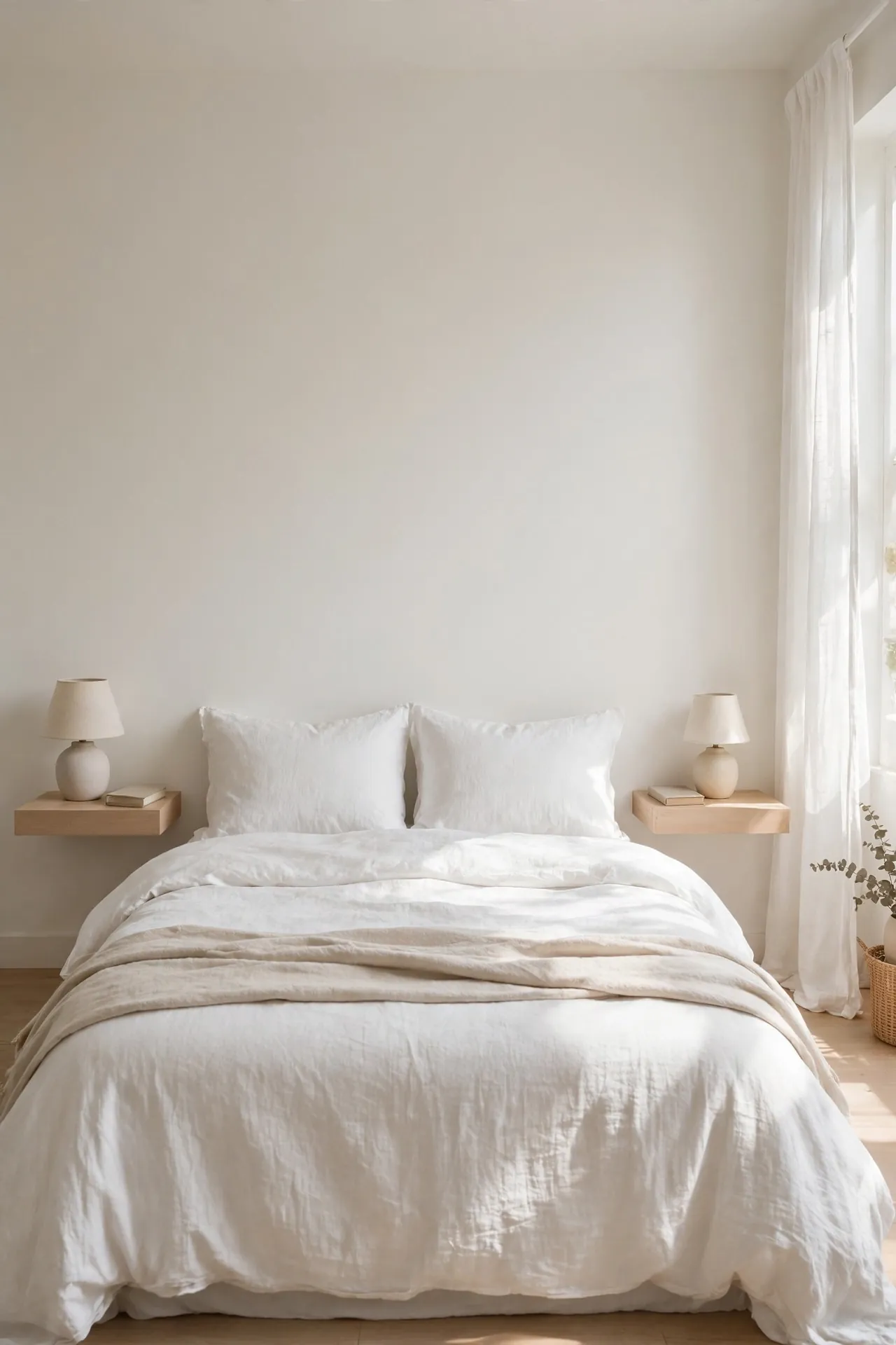 Wall-Mounted Nightstands for tiny bedroom ideas with queen bed
