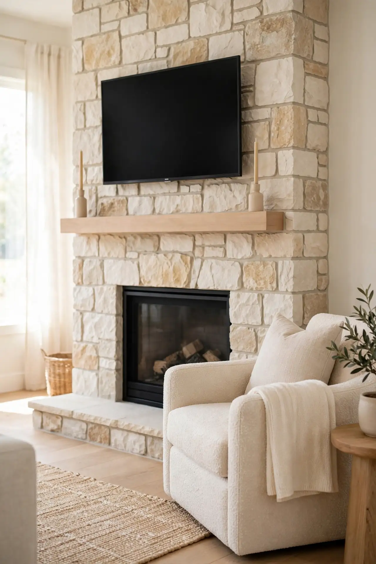 Stone Fireplace Focus