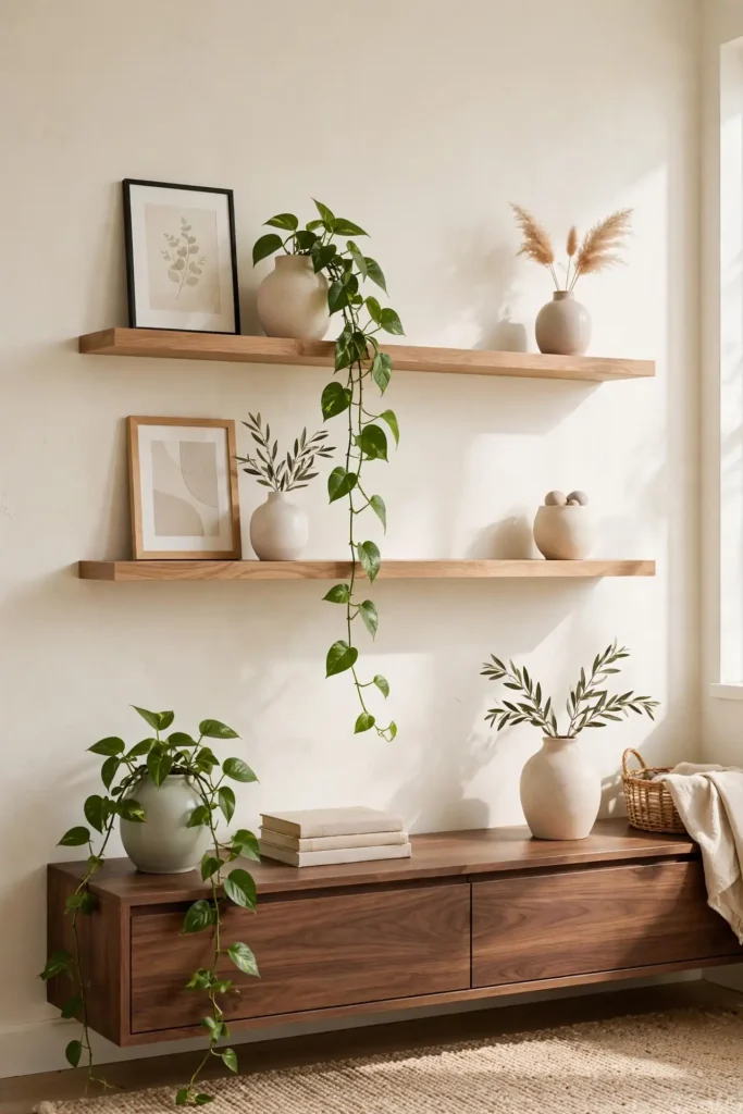 Floating Wood Shelves
