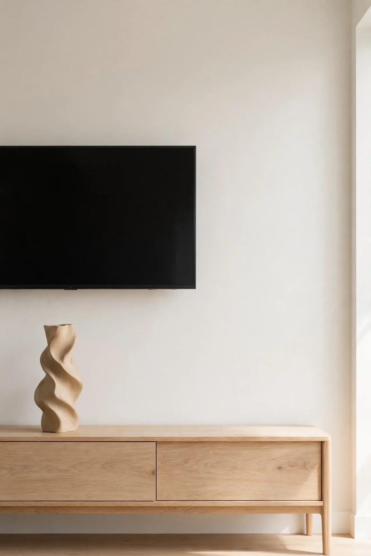 Sculptural Vase Moment for tv stand decor ideas for modern living rooms