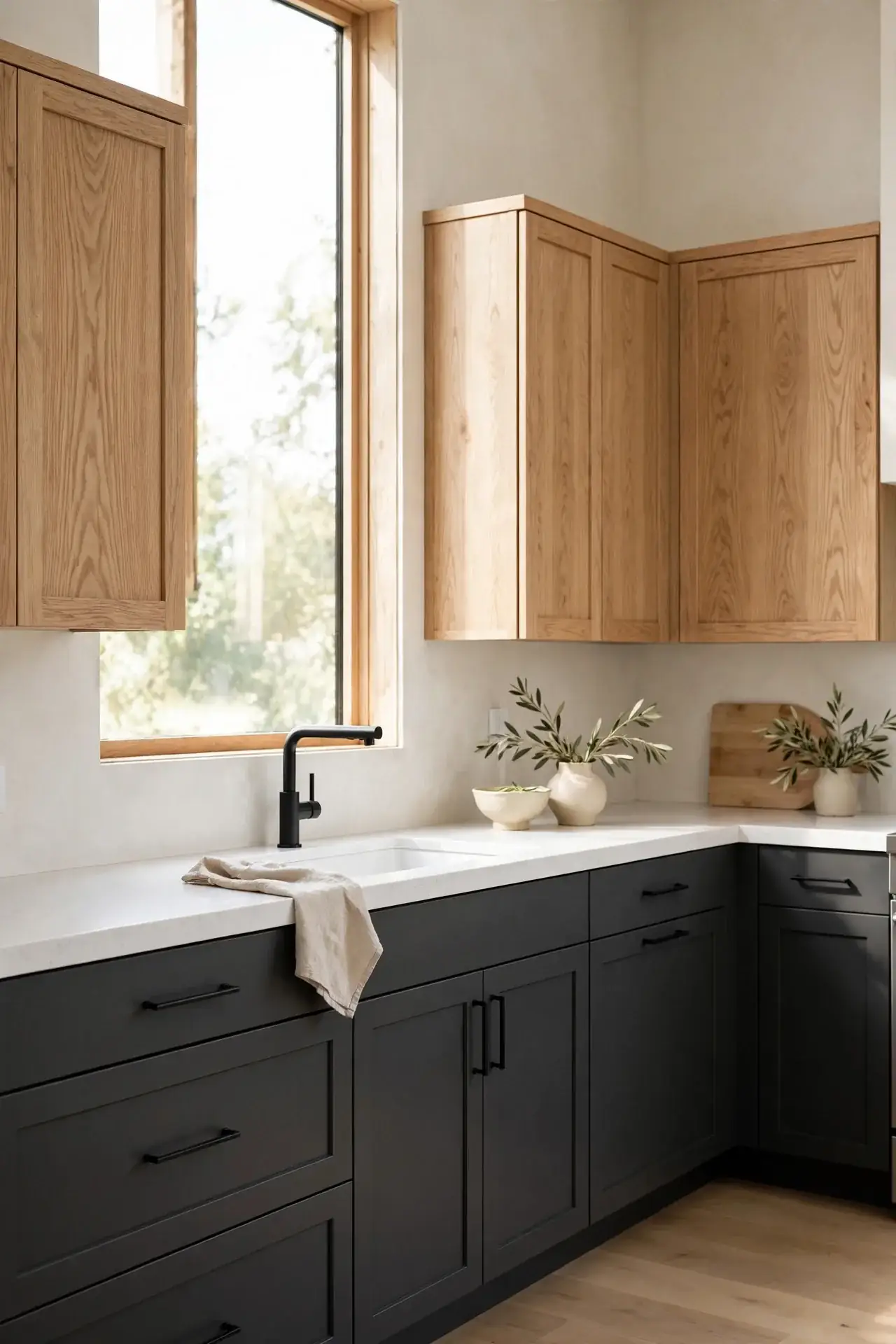 Charcoal and Light Oak