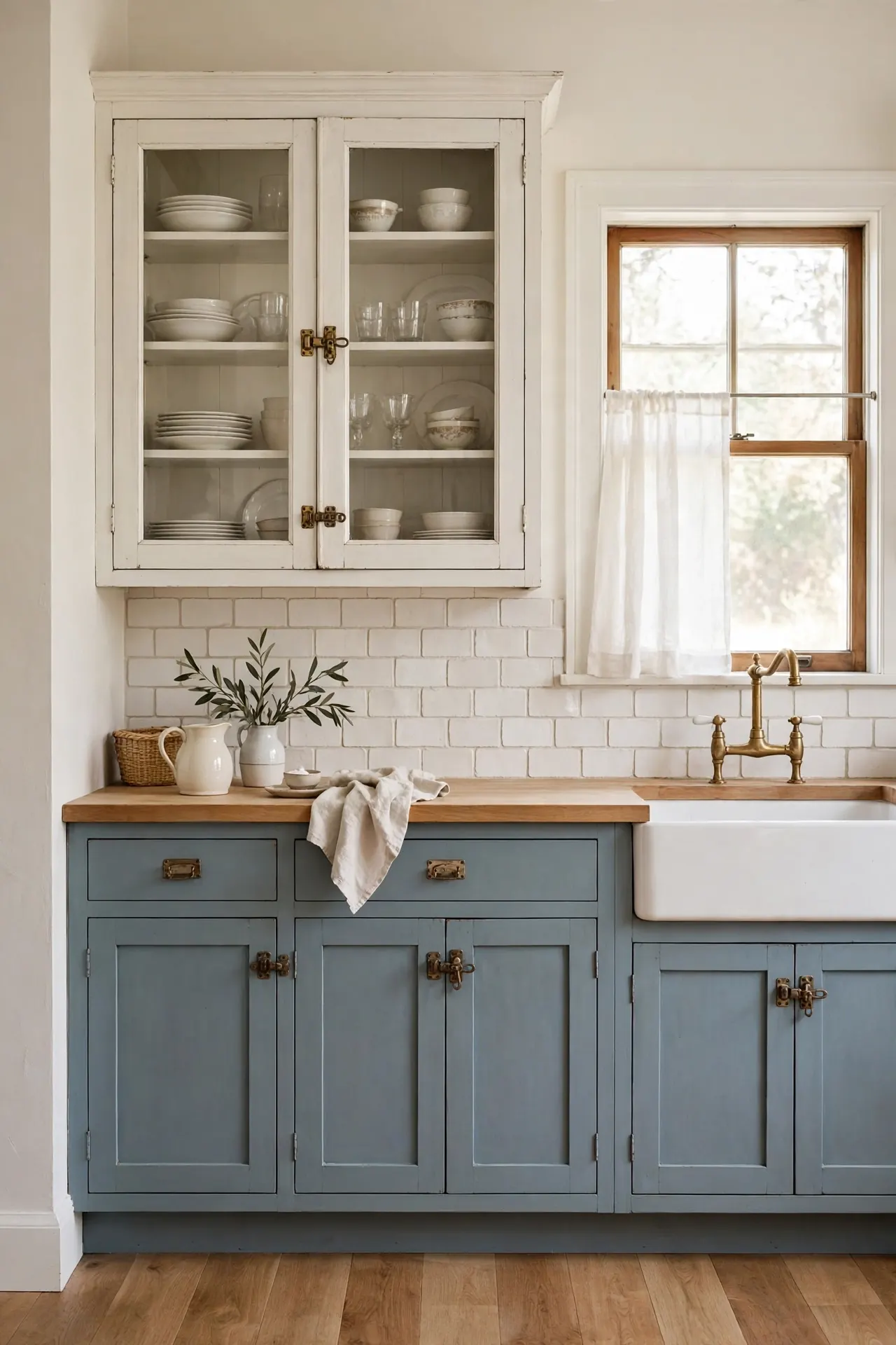 Dusty Blue and Antique White