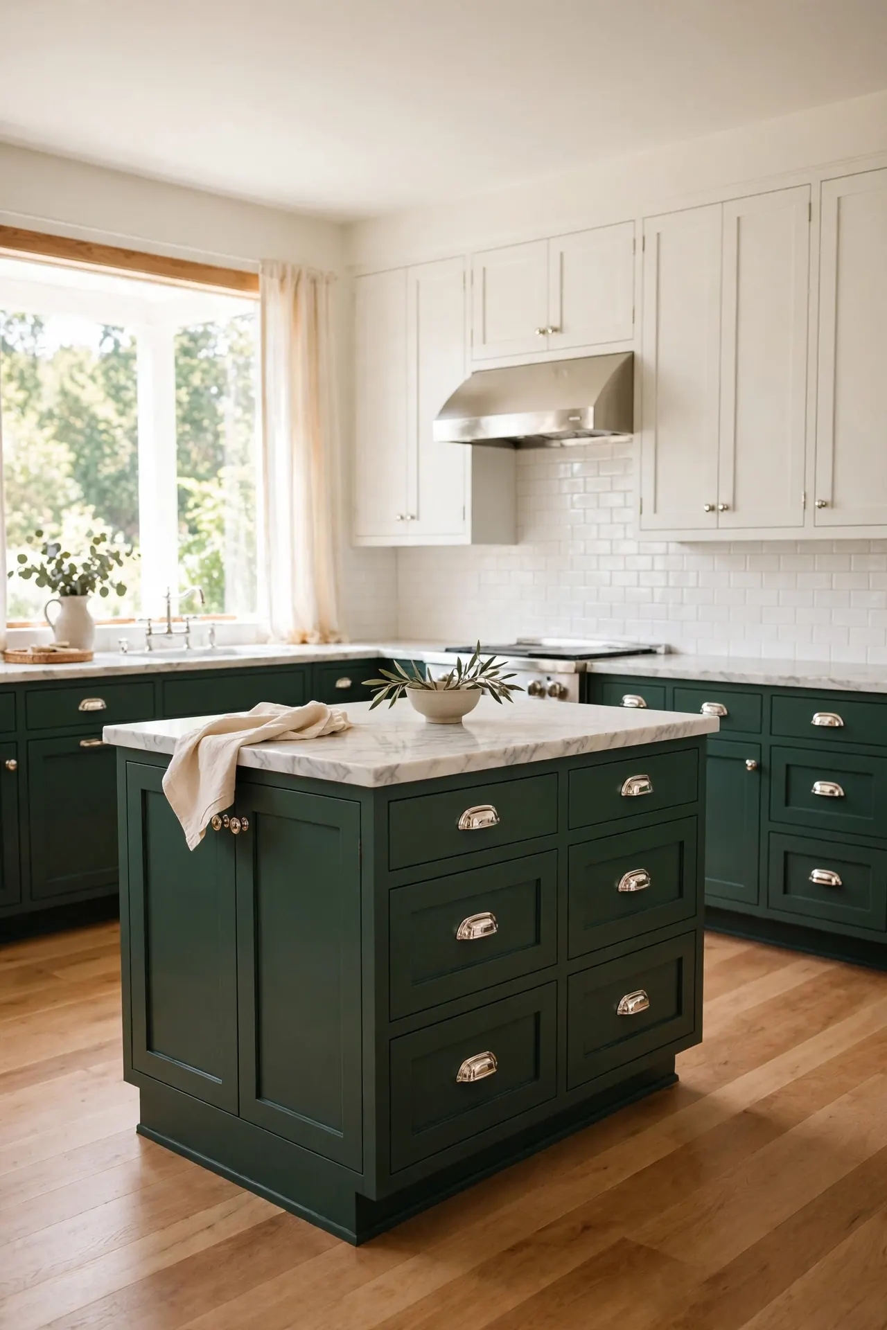 Forest Green and Soft White