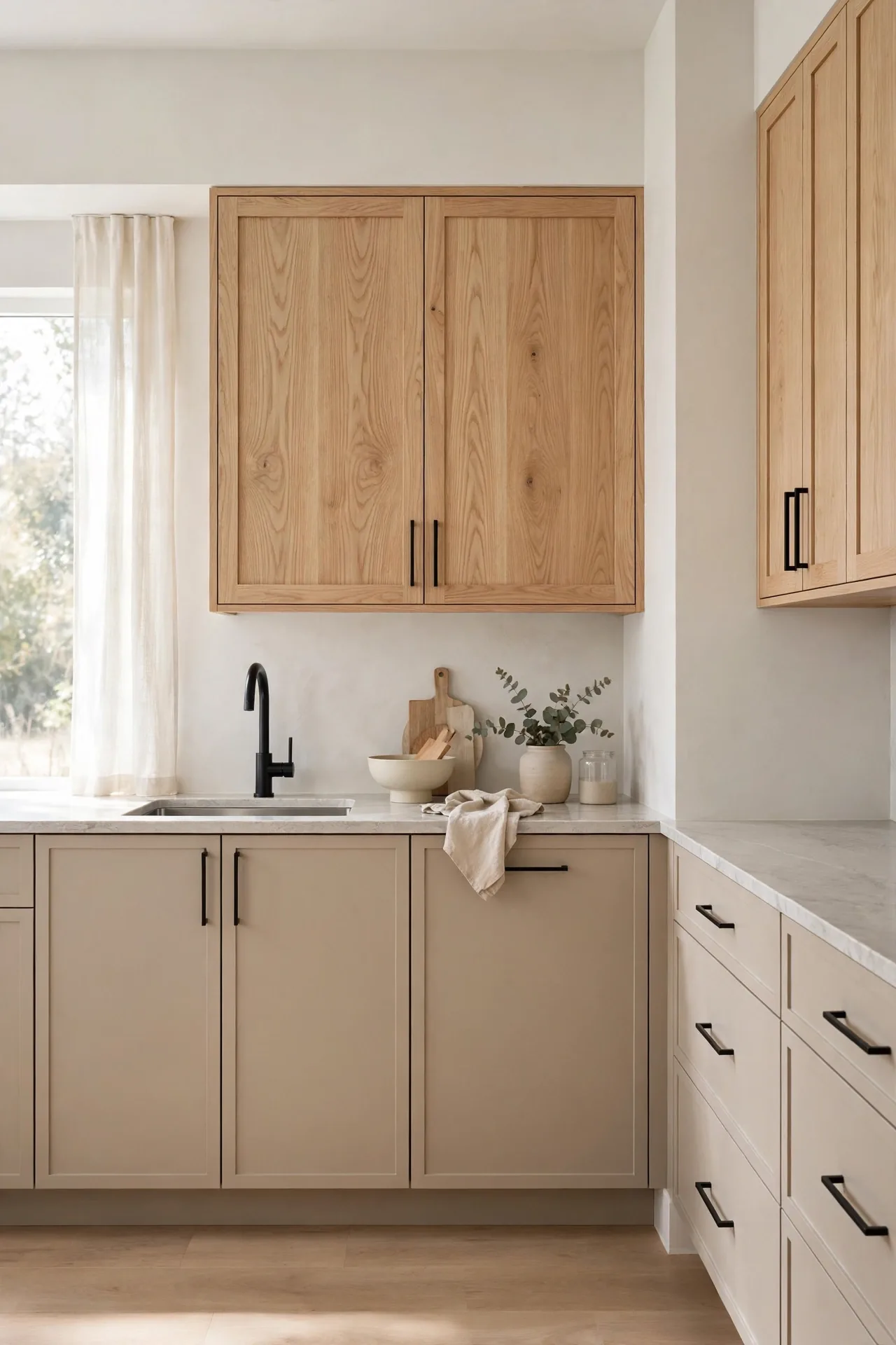 Greige and White Oak