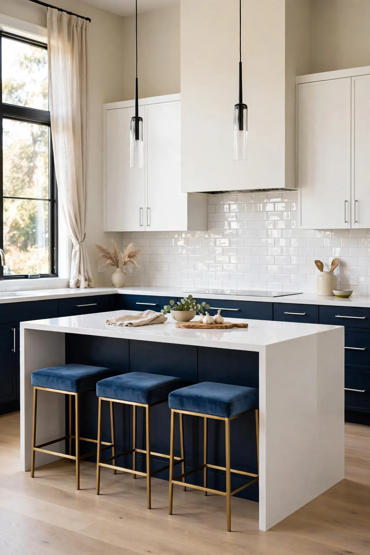 Midnight Blue and Crisp White