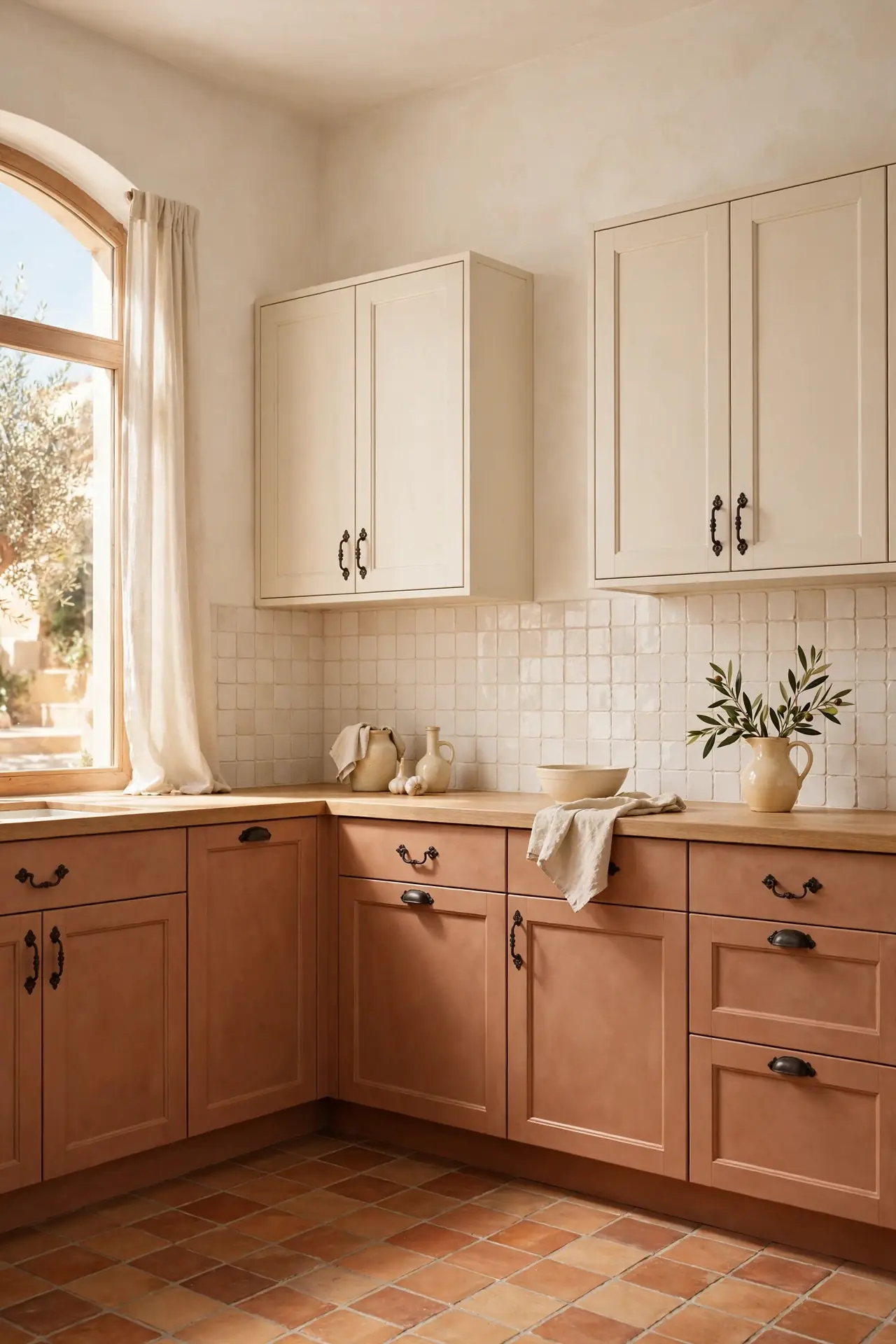 Terracotta and Warm Ivory