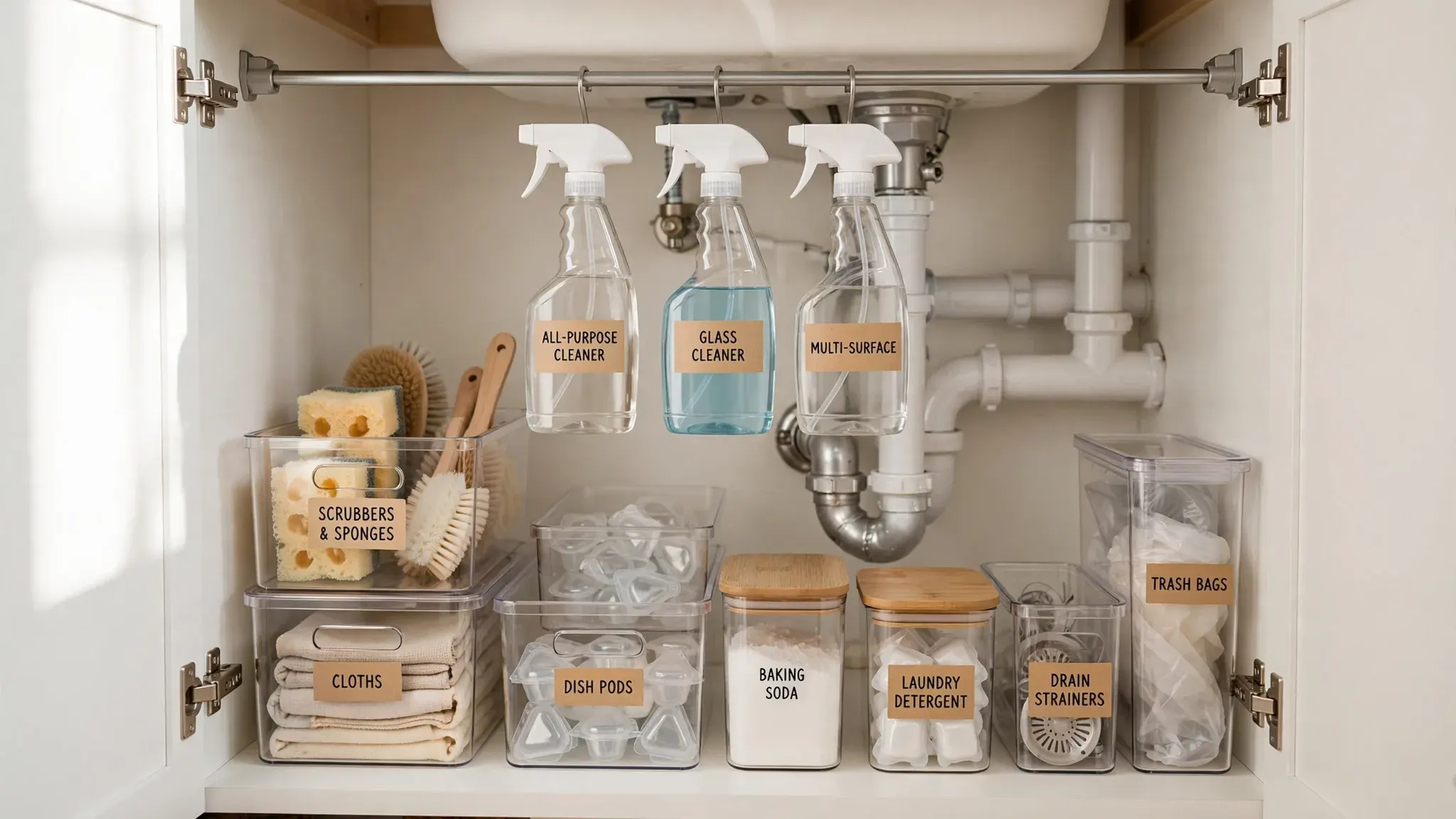 under sink kitchen organization ideas