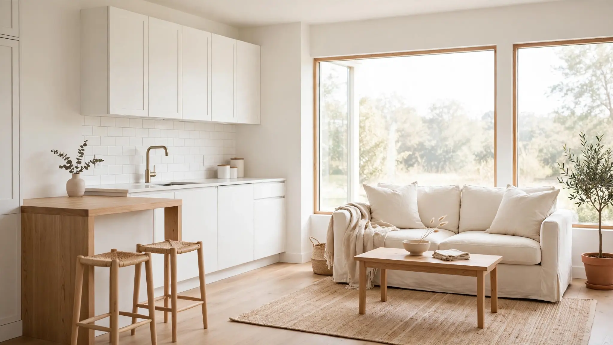 very small open plan kitchen living room ideas