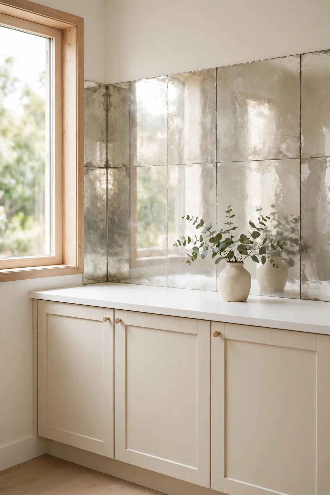 Mirrored Backsplash Wall