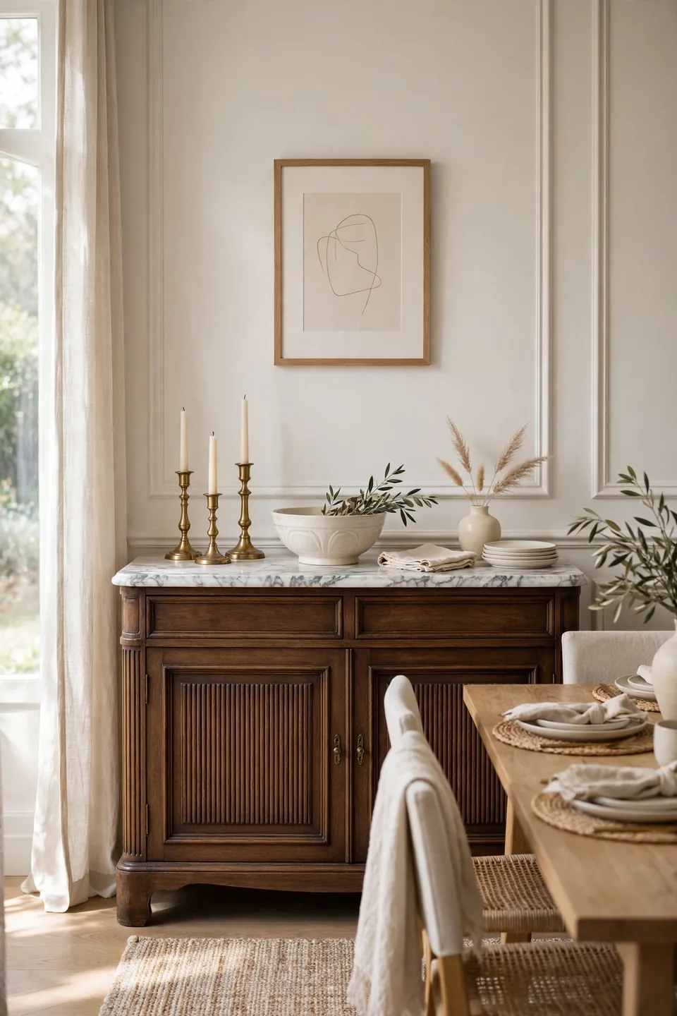 Marble Top Sideboard