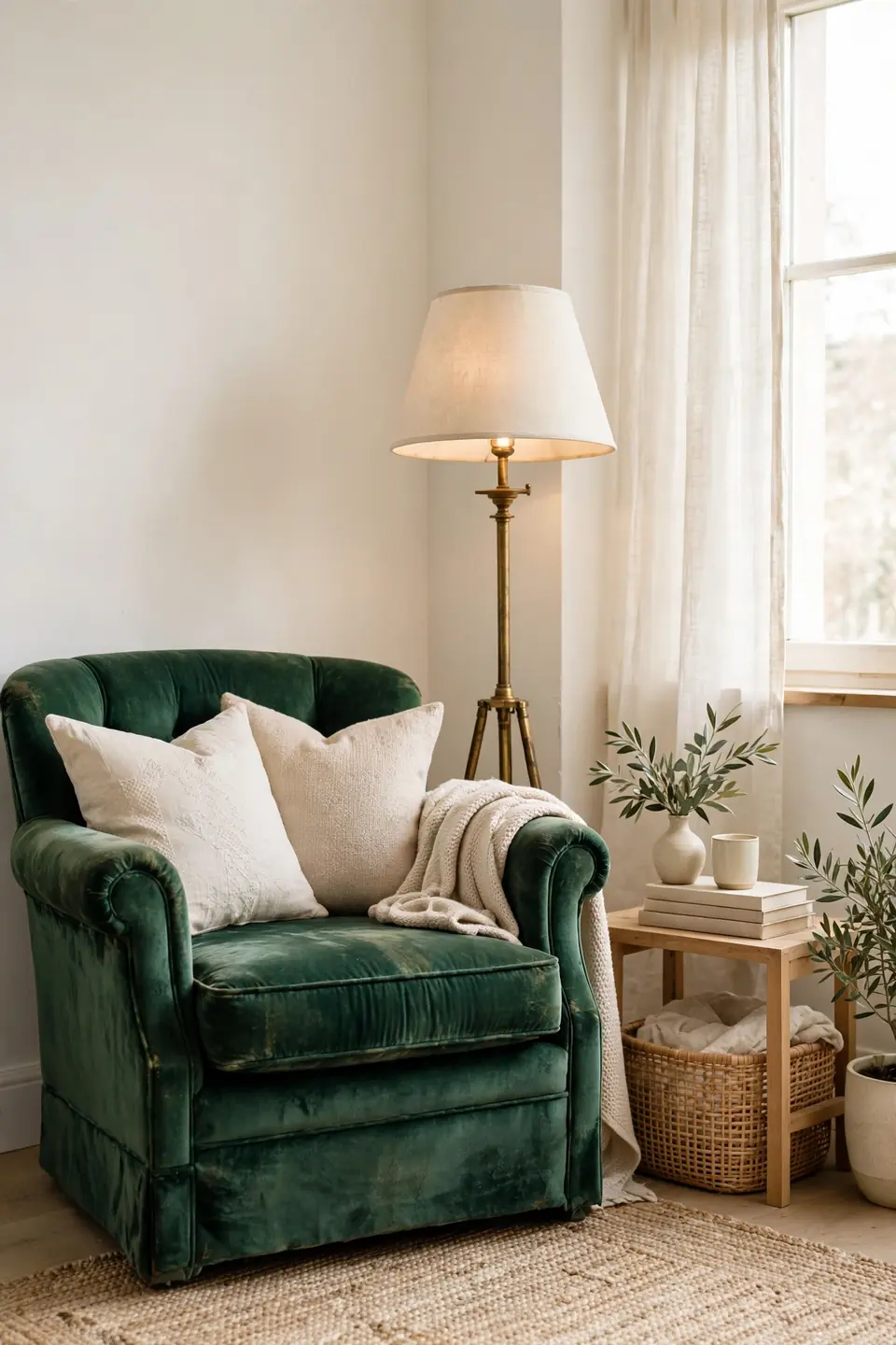 Velvet Armchair Corner