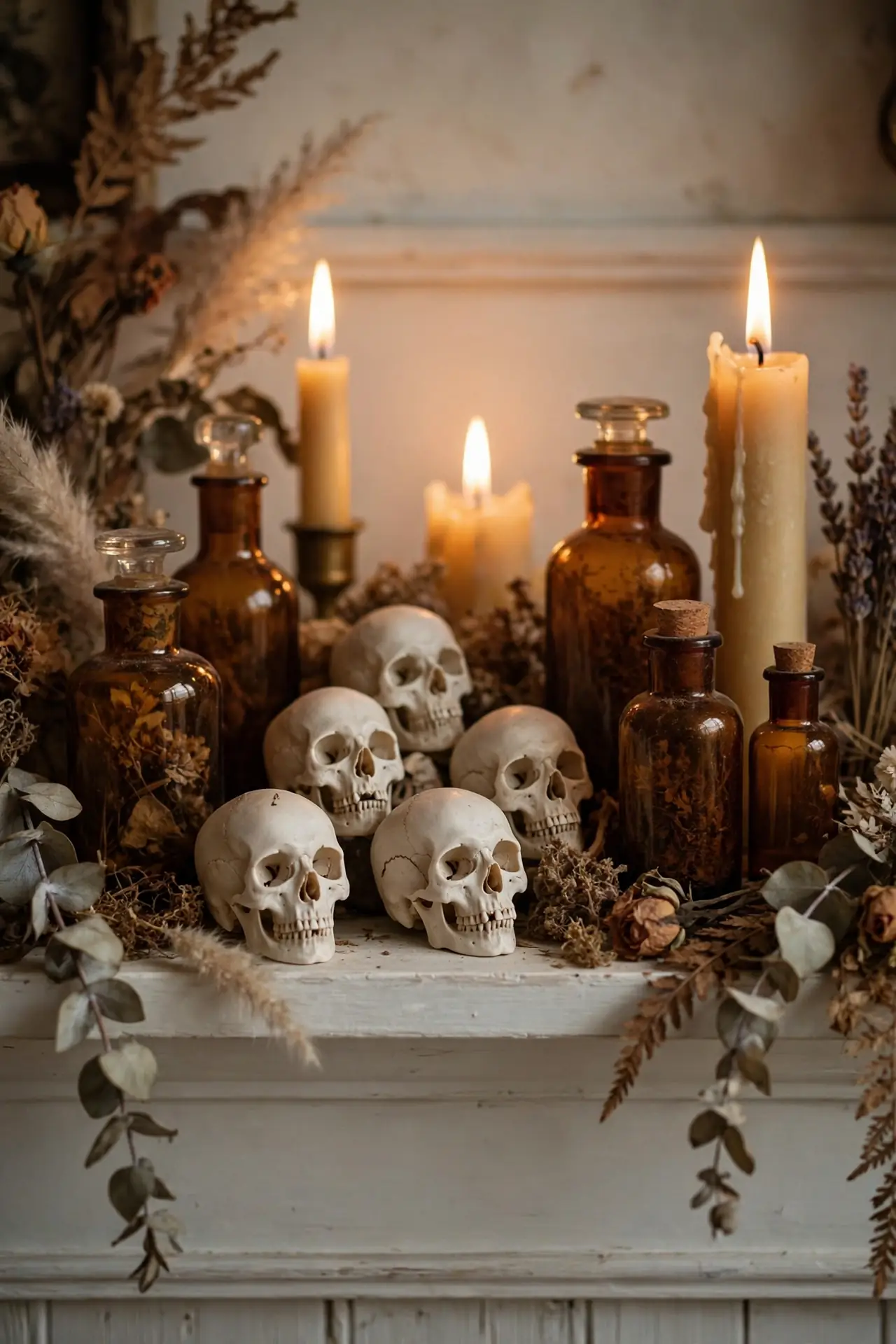 Bone white skulls