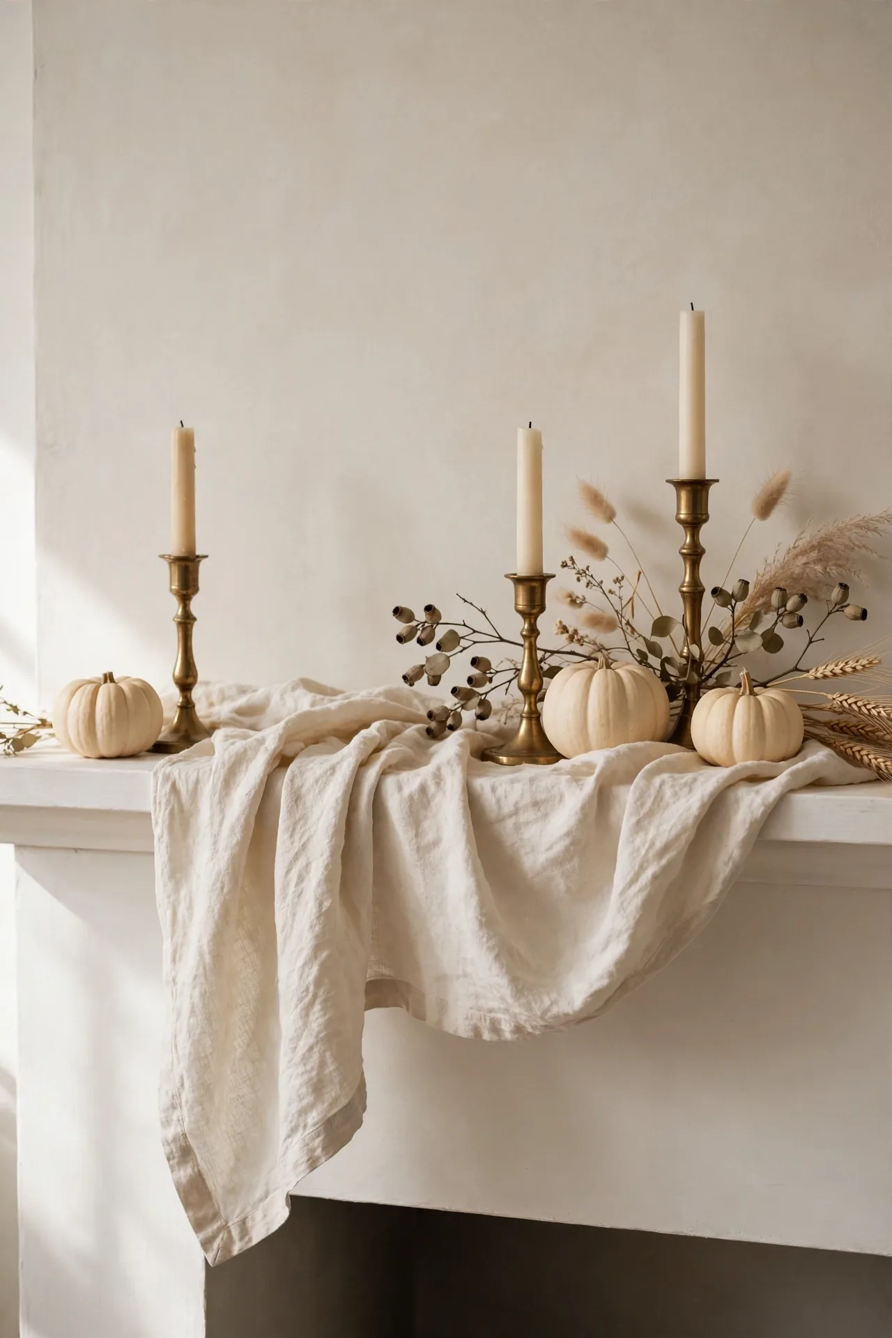 Cream linen runner