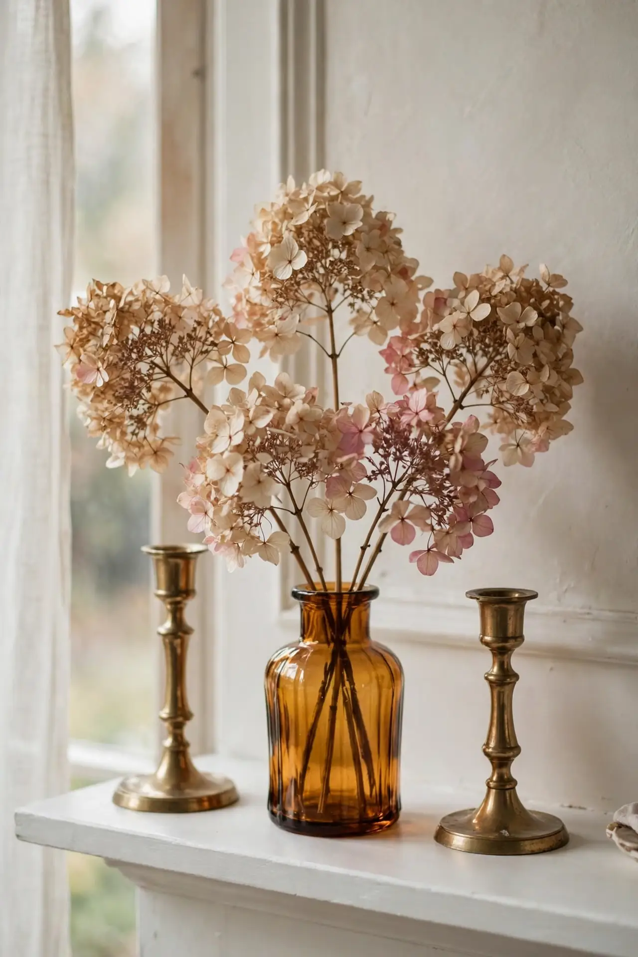 Dried hydrangea stems