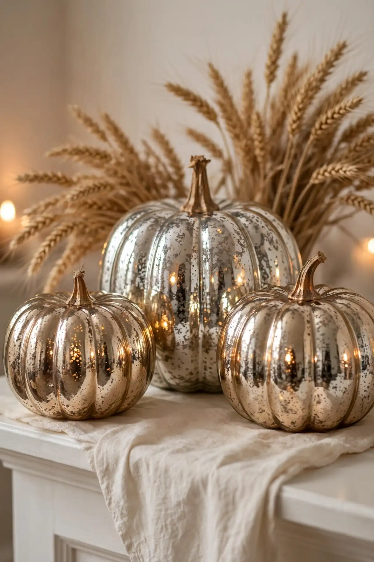 Mercury glass pumpkins