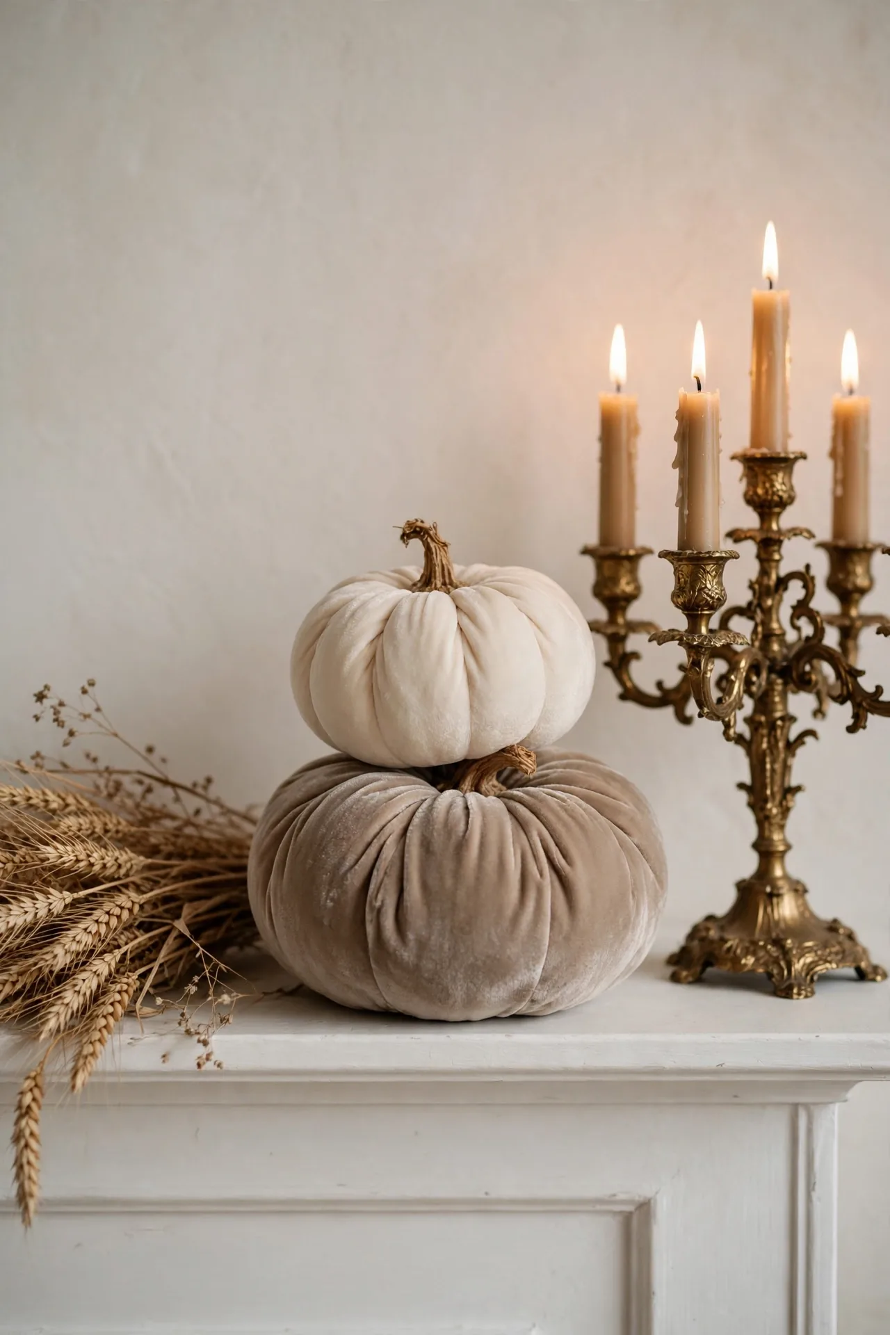 Velvet pumpkin stack