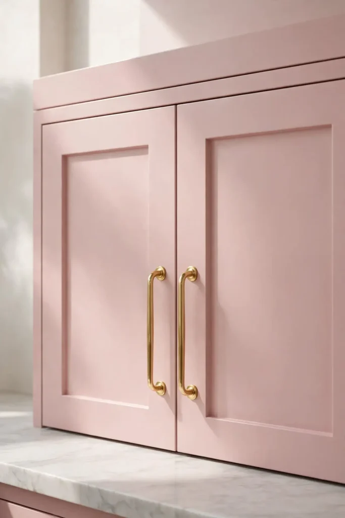 Charming vintage pink kitchen cabinet ideas