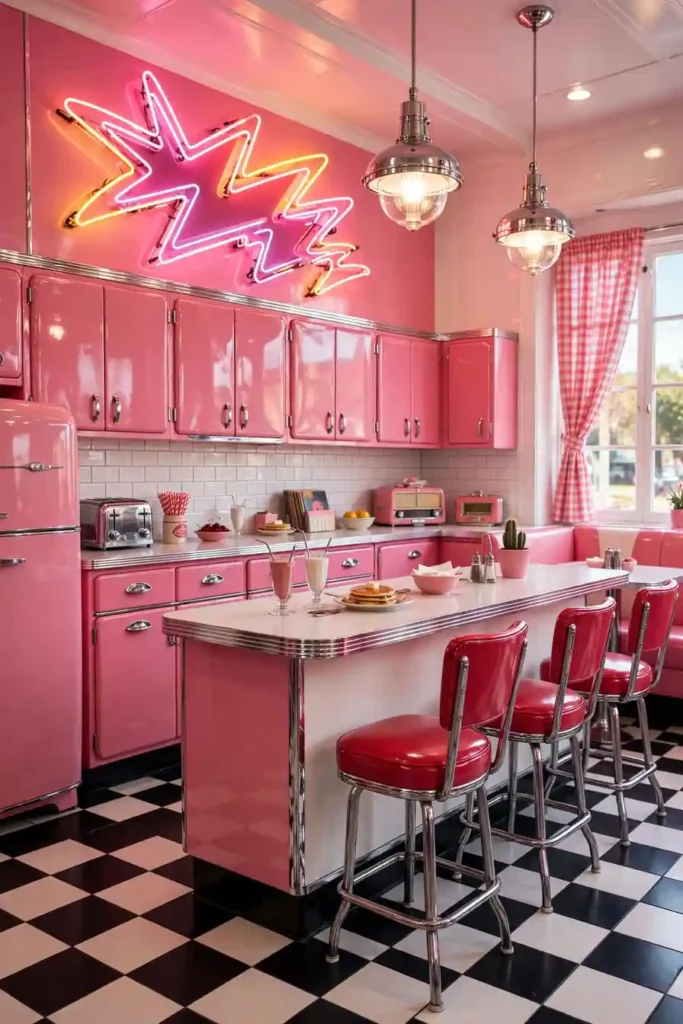 Flamingo Pink Diner Vibe