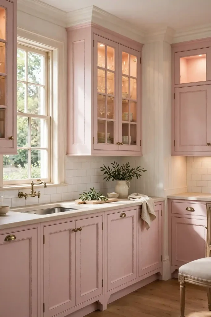 Pastel Pink Paneled Doors