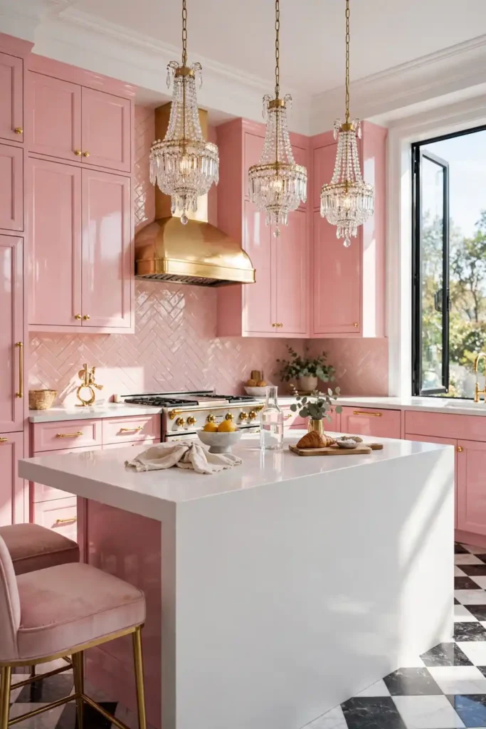 Pink with Gold Hardware