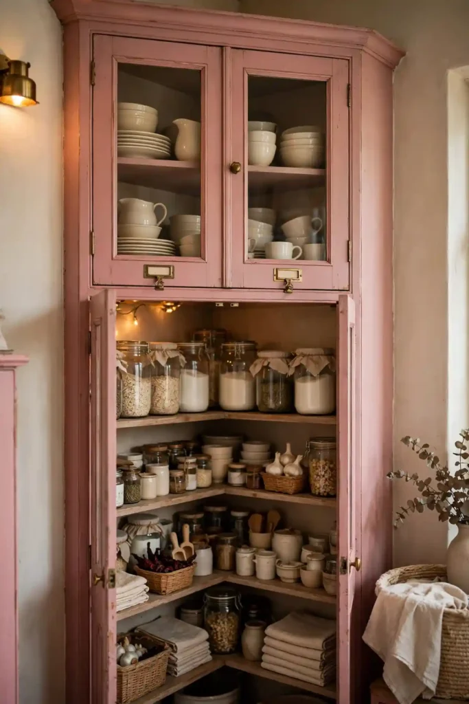Vintage Pink Corner Pantry