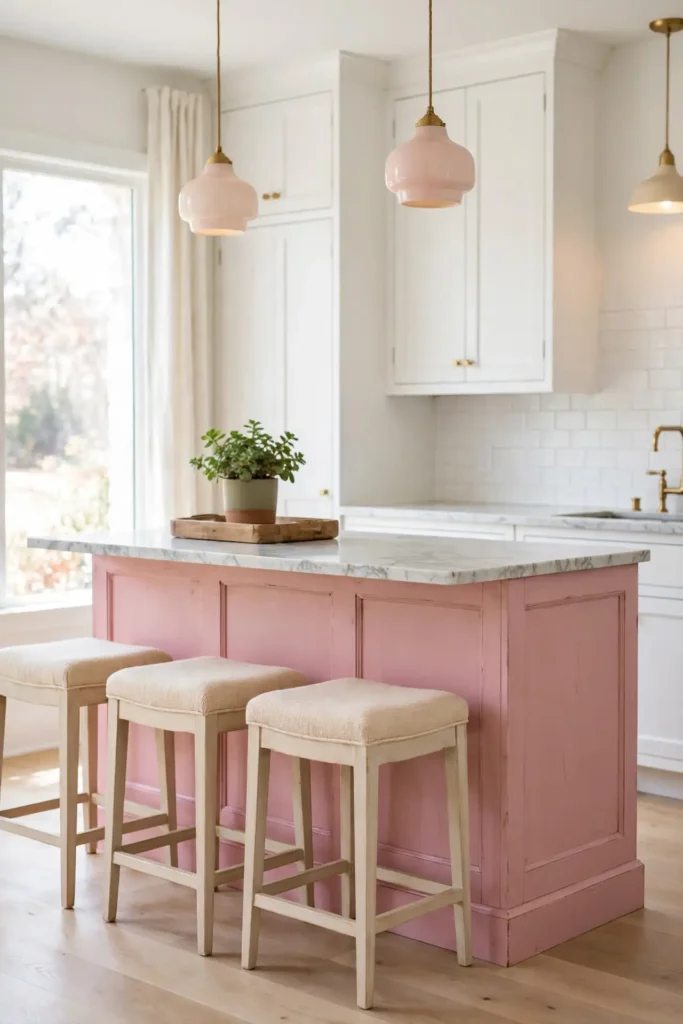 Vintage Pink Kitchen Island