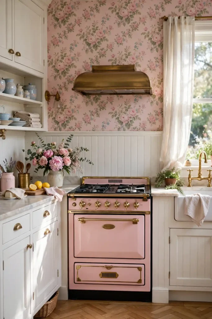 Lovely vintage pink kitchen decor ideas
