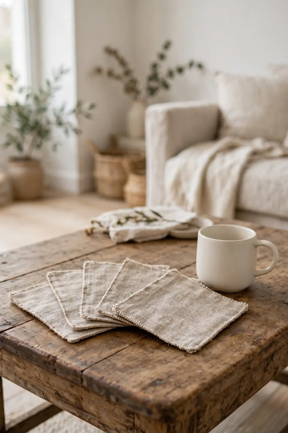 Linen Coasters Set
