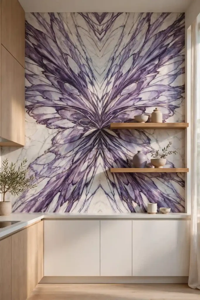 Bookmatched Marble Wall