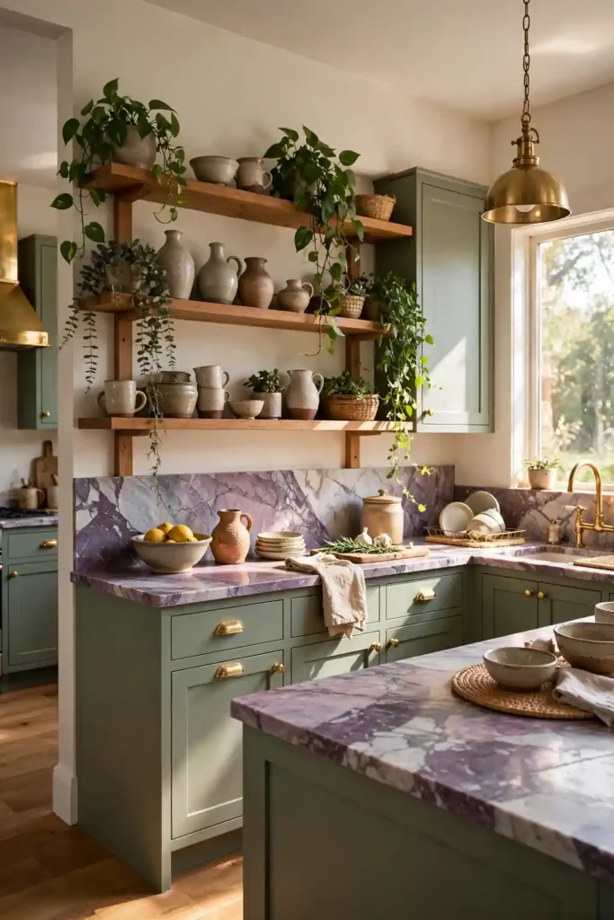 Charming viola marble kitchen design ideas