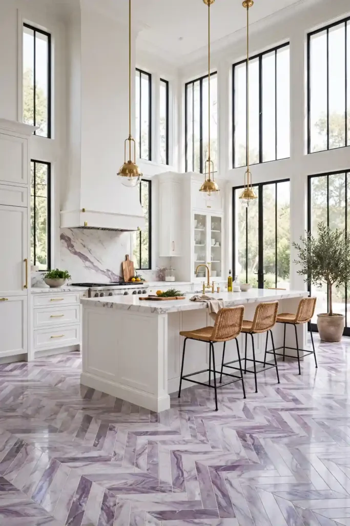 Herringbone Marble Floor