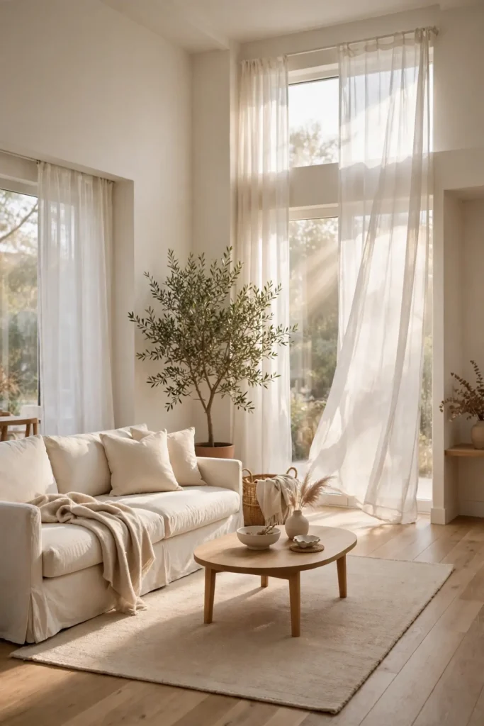 Cream Linen Sofa