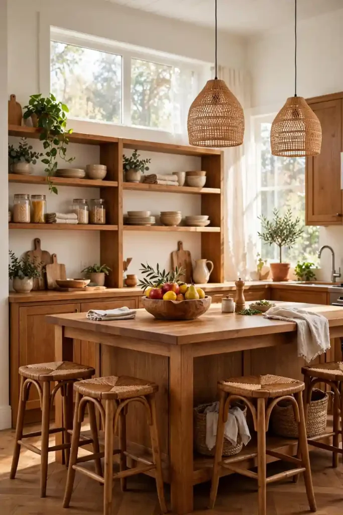 Inviting warm wood kitchen decor ideas