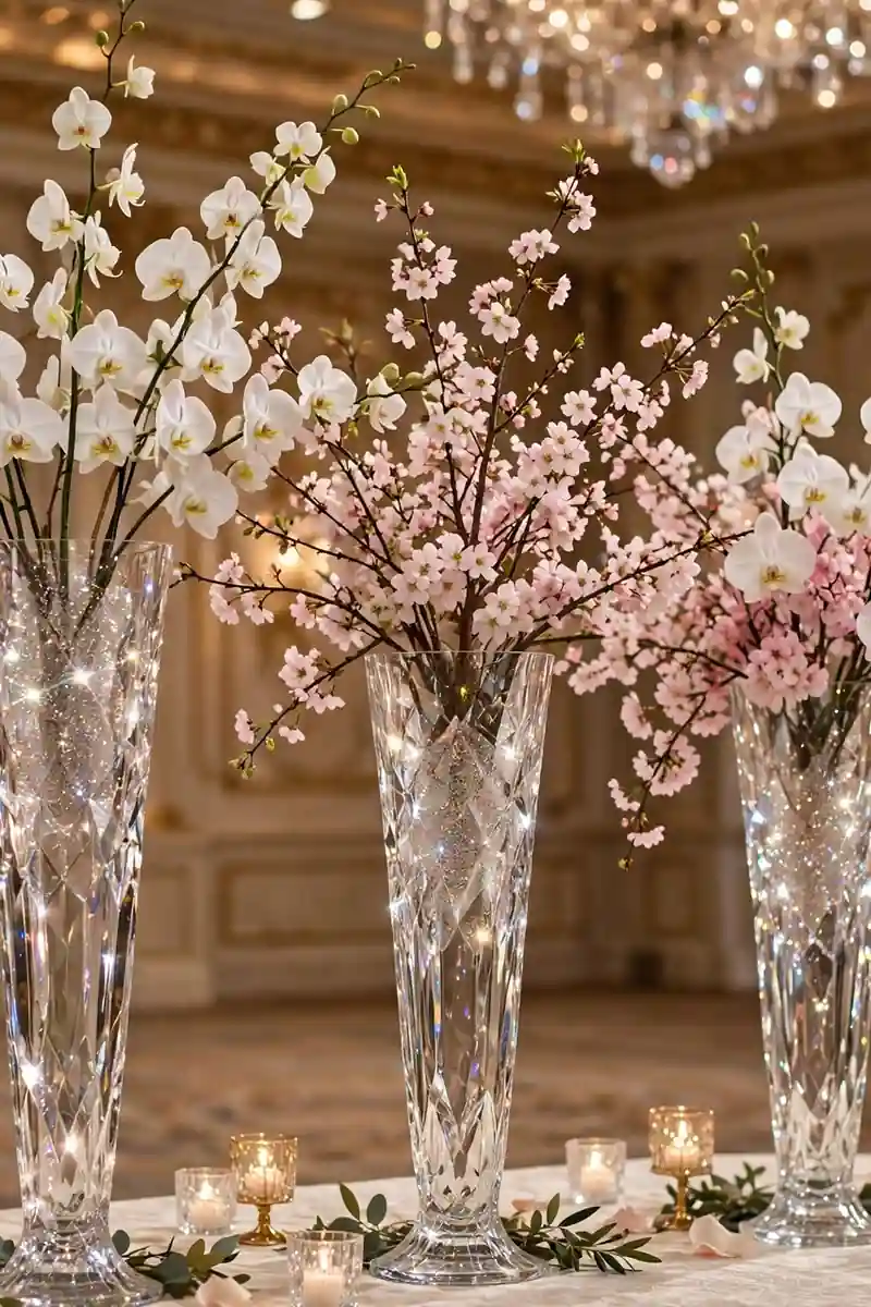 Tall Crystal Vases