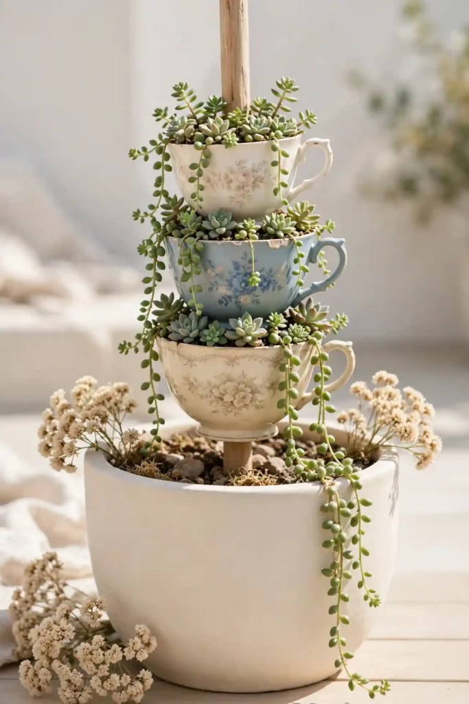 Teacup Planter Tower