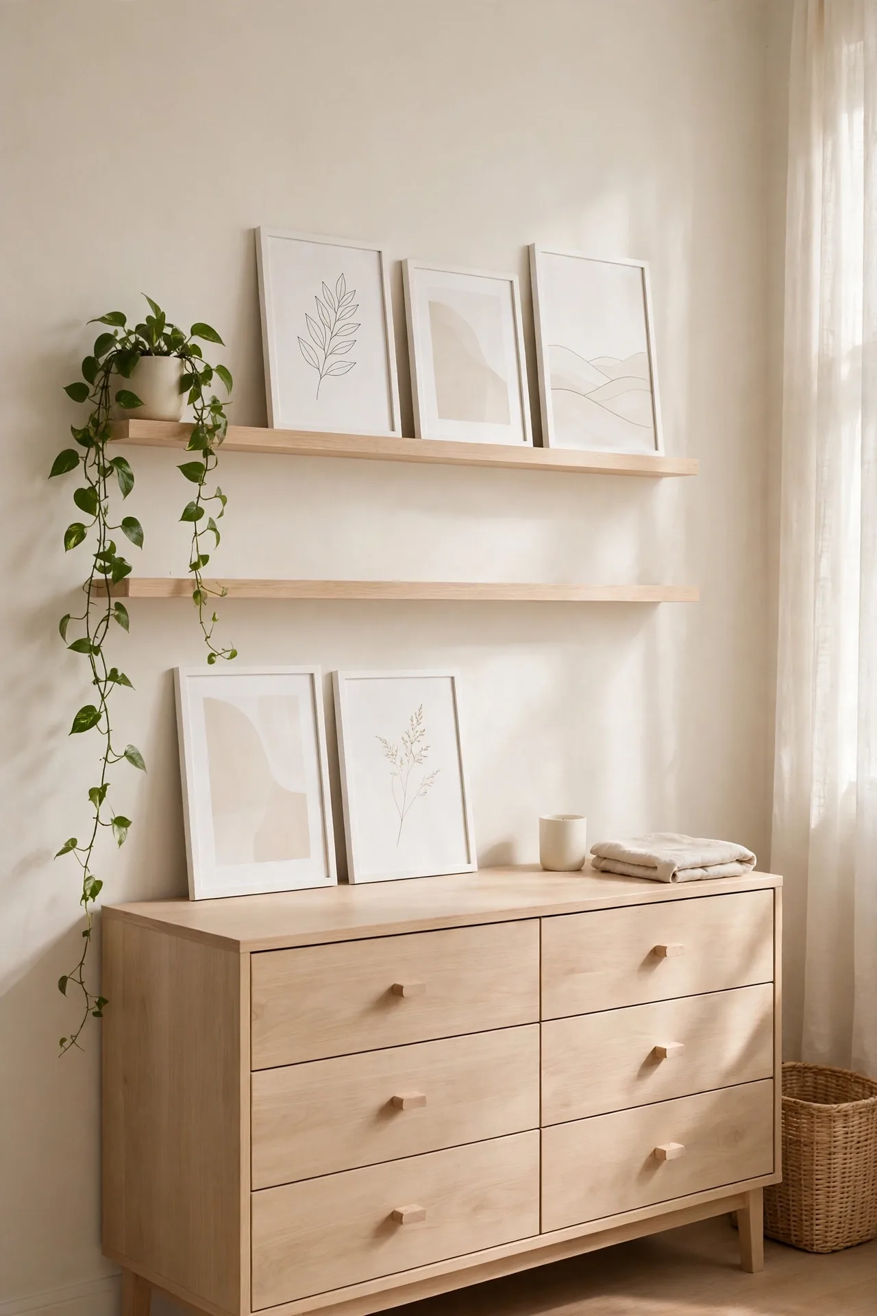 Pale Wood Picture Ledges