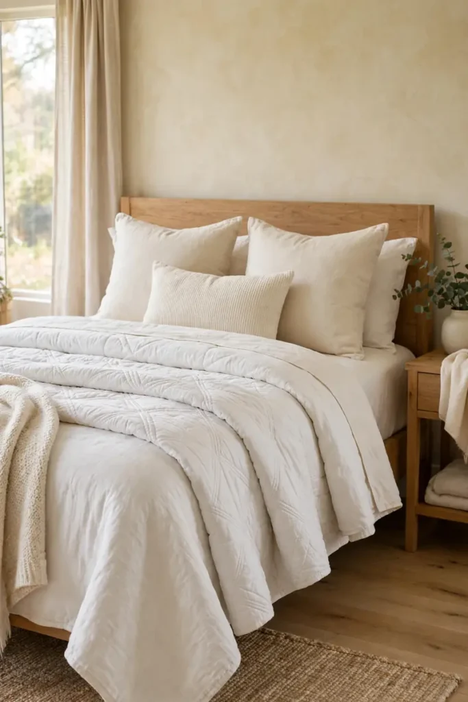 Layered White Quilts