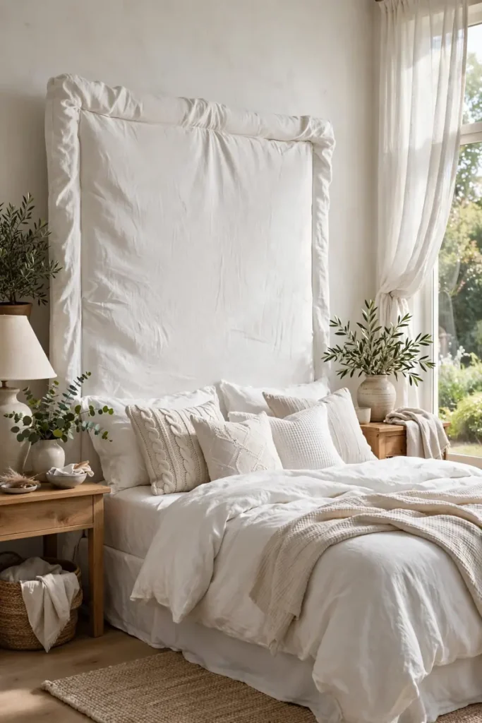 White Linen Headboard