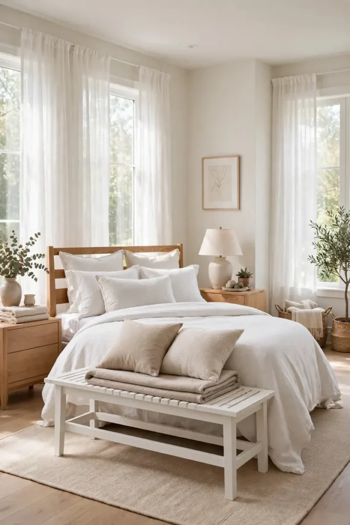 White Wood Bench