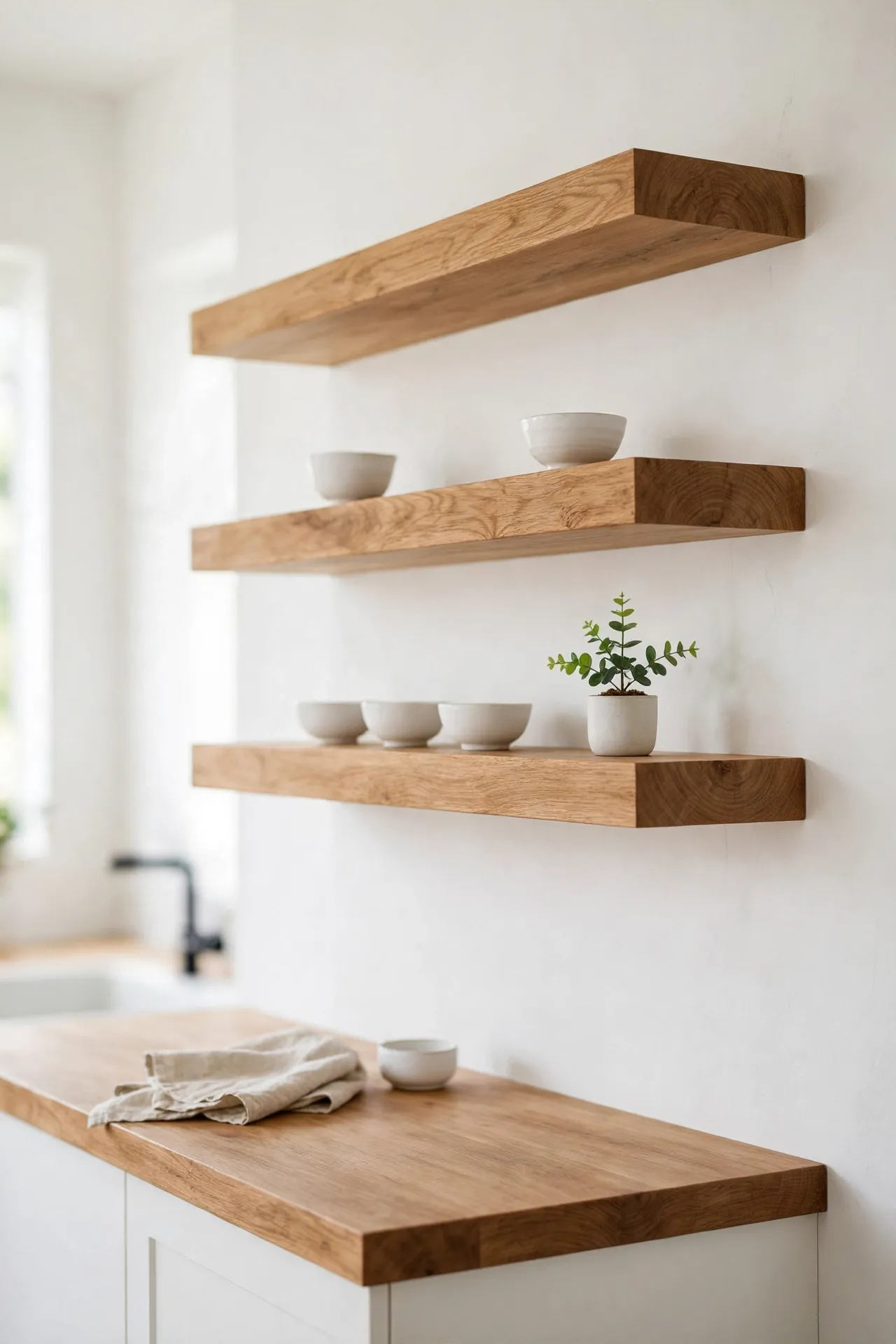 Floating Wood Shelves