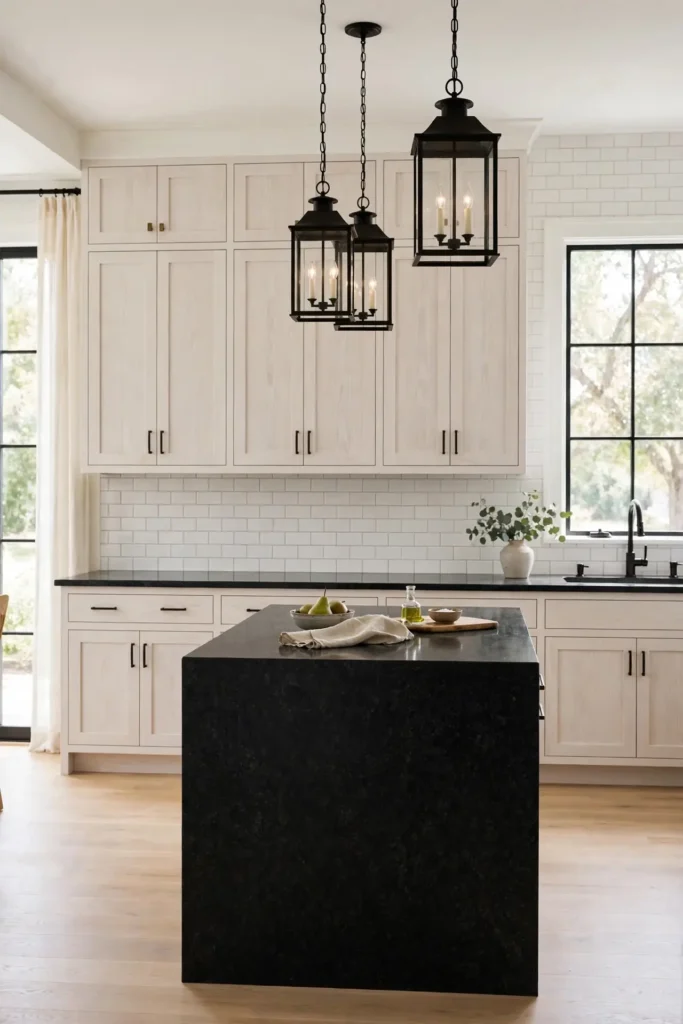 Timeless white oak and black kitchen ideas