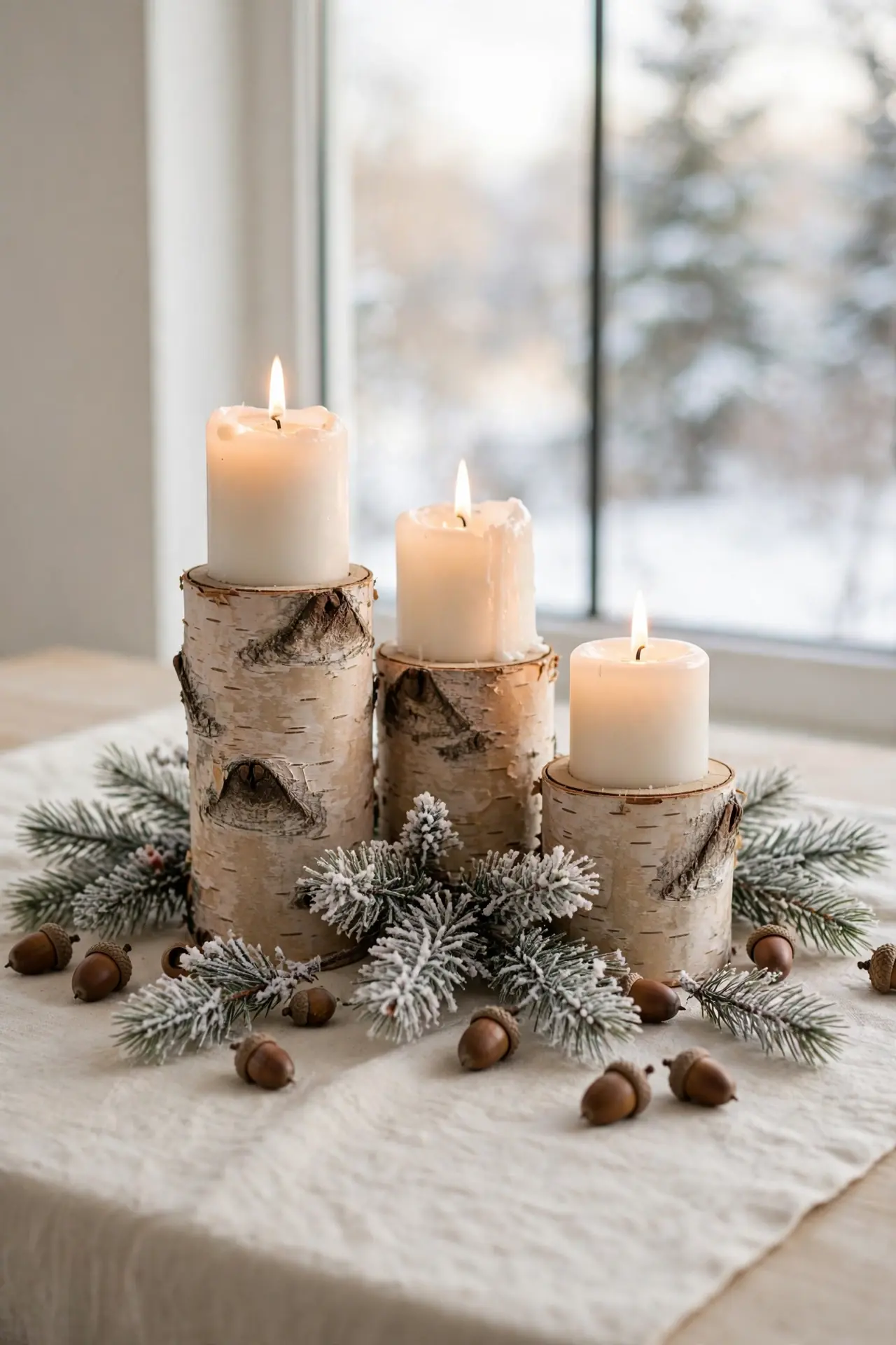 Birch Candle Pillars